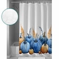 thumbnail image 4 of Blue Pumpkin Fall Waterproof Fabric Shower Curtain, Thanksgiving Botanical Autumn Shower Curtain for Bathroom Curtains Bathtubs Hotel Washable Shower Curtains with 12 Hooks Long 72x78in, 4 of 6