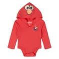 thumbnail image 4 of Sesame Street Elmo Cookie Monster Big Bird 3 Pack Hooded Cosplay Bodysuits Newborn to Infant, 4 of 5
