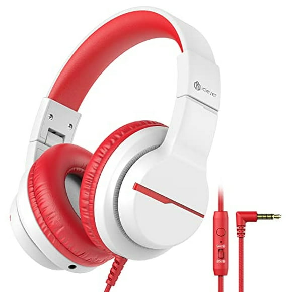 Auriculares para niños iClever HS19 con micrófono Limitador de volumen 85/94DB compartimiento Shareport plegables
