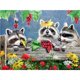 thumbnail image 1 of Cuadros Decorativos Diamante pintura 5D dibujos animados mapaches DIY taladro redondo completo decoración trabajo hecho a mano JShteea Nuevos Originales, 1 of 5