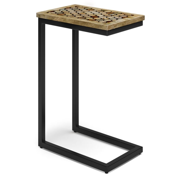 Simpli Home Davisville SOLID MANGO WOOD 11 inch Wide Rectangle Boho C Side Table in Natural, Fully Assembled