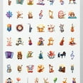 thumbnail image 4 of 35pcs-50pcs Cute Musical Stickers Animal Band Stickers Cartoon Instrument Stickers for Laptops Notebooks Suitcases, 4 of 9