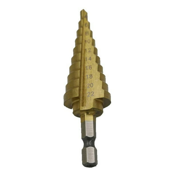 Lolmot Drill Bits for Metal 4 22Mm Hss 4241 Hex Titanium Cone