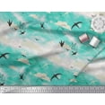 thumbnail image 3 of Soimoi Rayon Crepe Fabric Clouds & Flying Swift Bird Printed Craft Fabric by the Yard 46 Inch Wide, 3 of 3