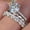 14K White Gold-Plated, variant on Women's Circle Promise Ring 14K Yellow Gold-Plated with White Cubic Zirconia, Valentine's Day Gift, Size 5, 3-Piece Set, Gift Boxed