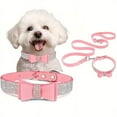 thumbnail image 3 of CNKOO 2pcs Sparkling Rhinestone Dog Collar & Leash Set for Small & Medium Dogs  Cute Bow Tie Collar with Escape-Proof Rope, 3 of 7