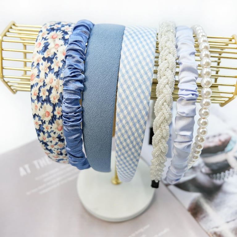 12 Pack Wide Headbands For Women Non Slip, Blue Pink Black  display picture 1