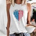 thumbnail image 2 of Wycnly 4th of July Tank Top for Women Comfy Loose Fit Independence Day Patriotic Vest Shirts Summer Heart US Flag Print Round Neck Sleeveless Fashion Blouses White xl, 2 of 5