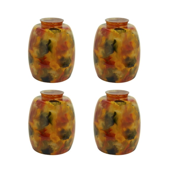 Aspen Creative 23110-4 Transitional Style Replacement Art Glass Shade, 2-1/8" Fitter Size, 5-1/4" high x 3-7/8" diameter, 4 Pack