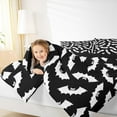 thumbnail image 4 of Manfei Boys Spooky Halloween King Size Comforter Sets,Flying Animal Bats Bedding Comforter Set,White Black Bedding Set For Teens,Ultra Soft Home Decor Reversible,3 Pieces, 4 of 8
