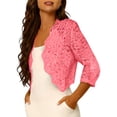 thumbnail image 6 of Erwazi Womens Lace Long Sleeve Open Front Cardigan Summer Casual Breathable Trendy Layering Top, 6 of 7