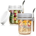 thumbnail image 1 of Sensch 10oz Overnight Oats Container Mason Jars with Lid and Spoon, Portable Airtight Oatmeal Cup with Measurement Marks, 2 Pack, 1 of 10