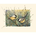 thumbnail image 3 of Mandel, Janet 24x20 Black Modern Framed Museum Art Print Titled - Chickadees and Pussy Willow, 3 of 5