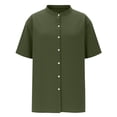 thumbnail image 3 of GrmtClth Men's Henley Cotton Linen Shirts Short Sleeve Casual Shirts Button Down Shirts Trendy Summer Beach Vacation Tops Army Green XL, 3 of 6
