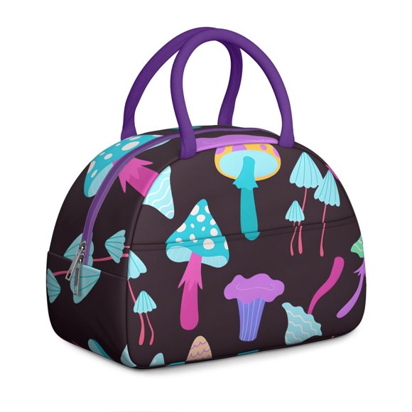 Sac à Lunch Champignon Fairycore – Sac Cottagecore Réutilisable, Isolé et Durable avec Imprimé Champignons Magiques