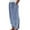 Blue panst, variant on Rhuody Pants For Womens Straight Leg Slacks High Waist Lady Summer Striped Print Button Loose Long Pants Casual Trousers Black L