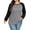 Grey, variant on Plus Size T Shirts for Women Color Block Long Sleeve Fall Tops Casual Tee Crew Neck Blouses