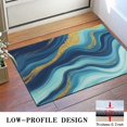 thumbnail image 3 of Blue Marble Gold Wave Pattern Door Rugs,Washable Non Slip Door Mats Indoor,Decorative Door Mats,Entry Mat Indoor for Entrance,Bedroom,Kitchen,Bathroom,16"x24", 3 of 6