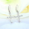 thumbnail image 4 of JO WISDOM Women Infinity Cross Earrings,925 Sterling Silver Leverback Crucifix Cross Dangle & Drop Earrings with 5A Cubic Zirconia,Jesus Jewelry for Women, 4 of 6