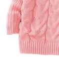 thumbnail image 4 of WQNVRNR Girls Fall Winter Sweater Soft Loose Mock Neck Long Sleeve Cable Knit Knit Pullover Pink 6 Years, 4 of 7