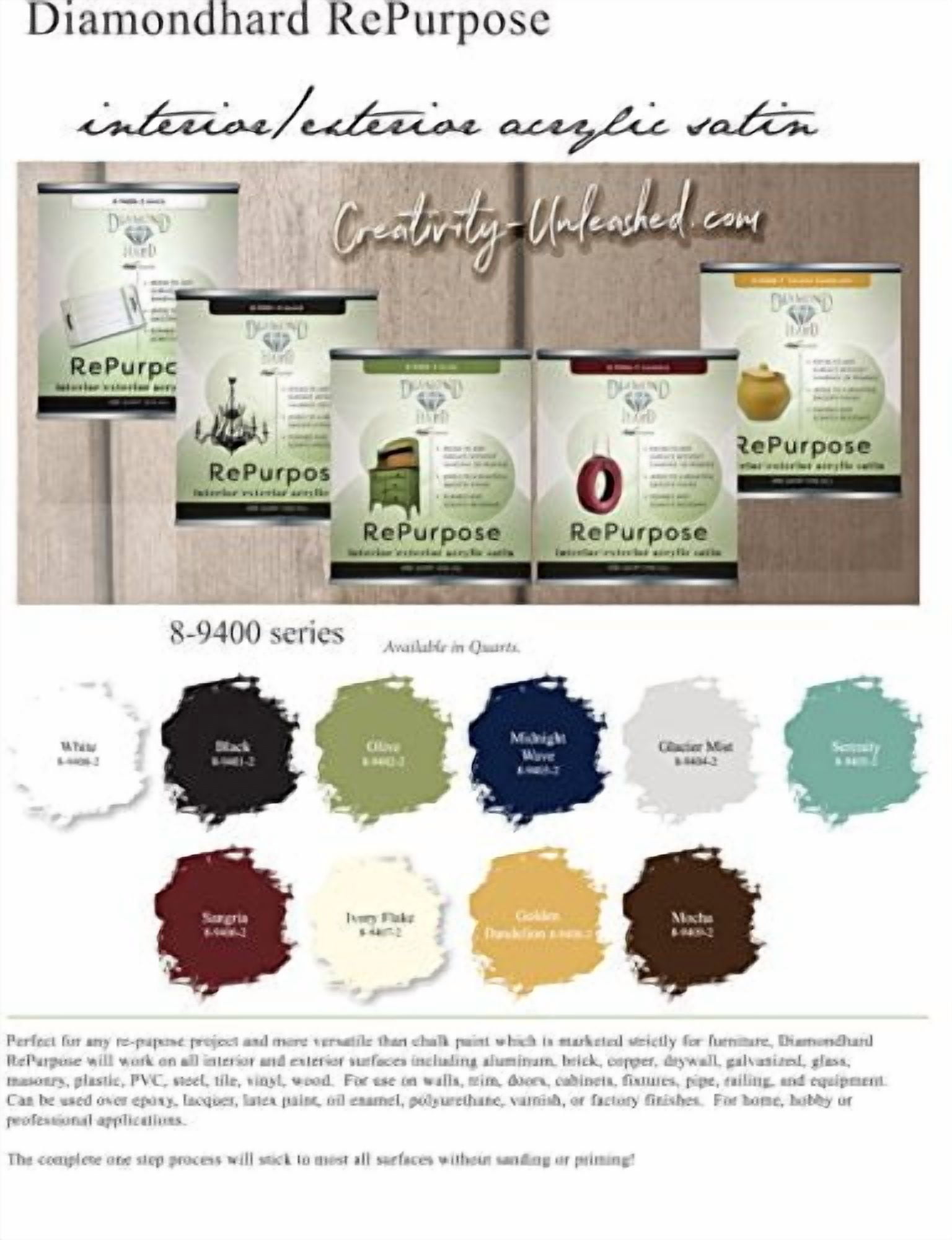 Diamond Hard RePurpose Paint, Quart, Midnight Wave