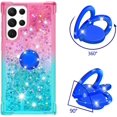 thumbnail image 2 of Slim Fit Phone Case for Samsung Galaxy S23 Ultra, Bling Shiny Quicksand Effect TPU Bumper Case with Four Corners Heavy Protection Anti-Fall Cover for Galaxy S23 Ultra,Pink Blue, 2 of 14