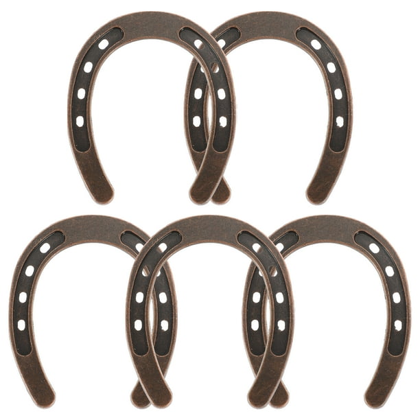 Esculturas de herradura de 5 piezas Decoración de herradura colgante para la celebración Herradura de pared para bodas (dorado)