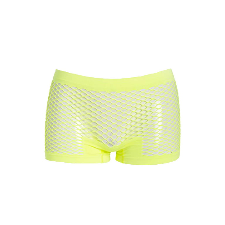 Women's Lingerie Fishnet Seamless Underwear, Neon Mix, 6 Packs 