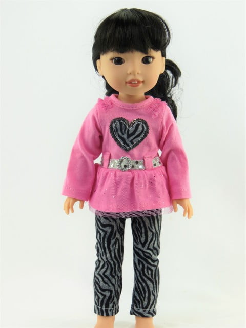 Red Fringe Tribal Pant Set Purse Fits Wellie Wisher 14.5/" American Girl Clothes