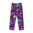 thumbnail image 2 of Vsdgher Retro 80s Style Print Mens Pajama Pants Sleep & Lounge Pants, PJ Bottoms With elastic waistb and Pockets, 2 of 5