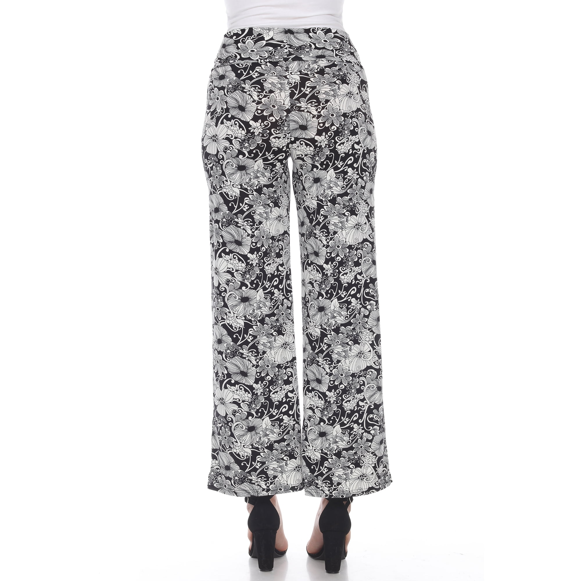 White Mark Women's Floral Paisley Palazzo Pants