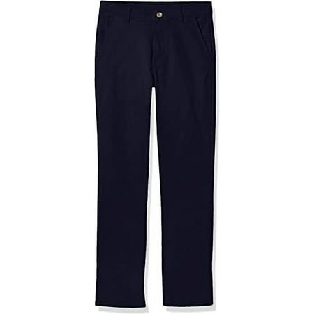 Nautica Boys Flat Front Stretch Twill Chino Khaki Pant 14 Navy