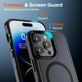 thumbnail image 3 of KOMI Magnetic for iPhone 14 Pro Max Case (Compatible with MagSafe) (12FT Military Grade Drop Protection) 2X Tempered (Glass Screen+Camera Lens Protector) Shockproof Phone Case 6.7 inch, Magnetic Black, 3 of 5