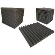 Bookishbunny 12 Pks Acoustic Foam Panels Wall Record Studio Soundproofing Damping Fire Resistant 12 x 12 x 1" Gray