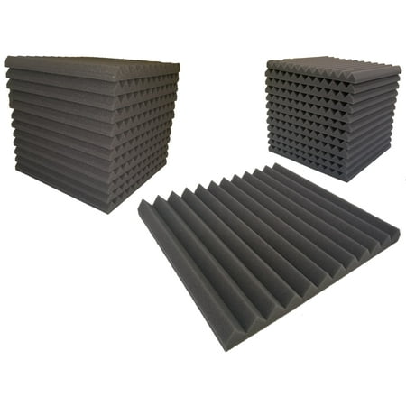 Bookishbunny 12 Pks Acoustic Foam Panels Wall Record Studio Soundproofing Damping Fire Resistant 12 x 12 x 1" Gray