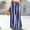 Dark Blue, variant on Aobny Women Pants Baggy Striped Gaucho Blue Pants Culottes Full High Waisted Womens Hiking Pants Lightweight