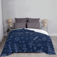 thumbnail image 2 of LNWH Super Soft Flannel Bed Blanket, Cozy Fluffy Warm All Seasons Blue Creative School Pattern Throw Blankets for Sofa Bedding, 60"x50", 2 of 8