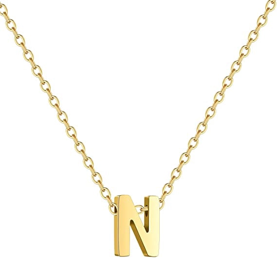 Dainty Initial Necklace, Tiny Letter 