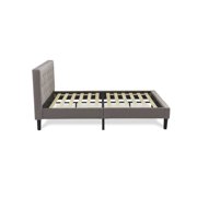 Rustic Revival Furniture Platform Bed - Button Tufted Velvet Fabric Padded Headboard & Footboard, Black Legs