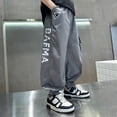 thumbnail image 2 of CONZONE Boys Baggy Workout Pants Wide Leg Sport Pants for Child Elastic Waist Graphic Breathable Athletic Jogger Pants with Pockets, 2 of 4