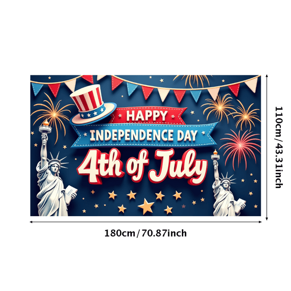 Patriotic Design Independence Day Banner Colorful Bunting 4th of July Decorative Fireworks for Holiday Celebration Outdoor Events National Festivities