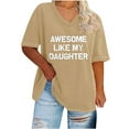 thumbnail image 1 of Camisetas de Verano de las Mujeres de Manga Corta con Cuello en V de Gran Tamaño Camiseta Deportiva Sólida, Base Cómoda Casual, 1 of 4