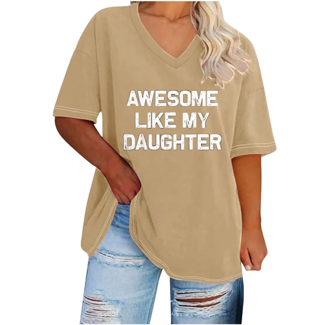 Camisetas de Verano de las Mujeres de Manga Corta con Cuello en V de Gran Tamaño Camiseta Deportiva Sólida, Base Cómoda Casual