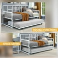 thumbnail image 2 of Dextrus Alloy Steel Adjustable Twin Daybed with Trundle, White, 2 of 6
