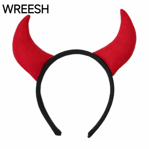 WREESH Devil Horns Headband Outfit Accessory Party Prop for Adult and Kids Red