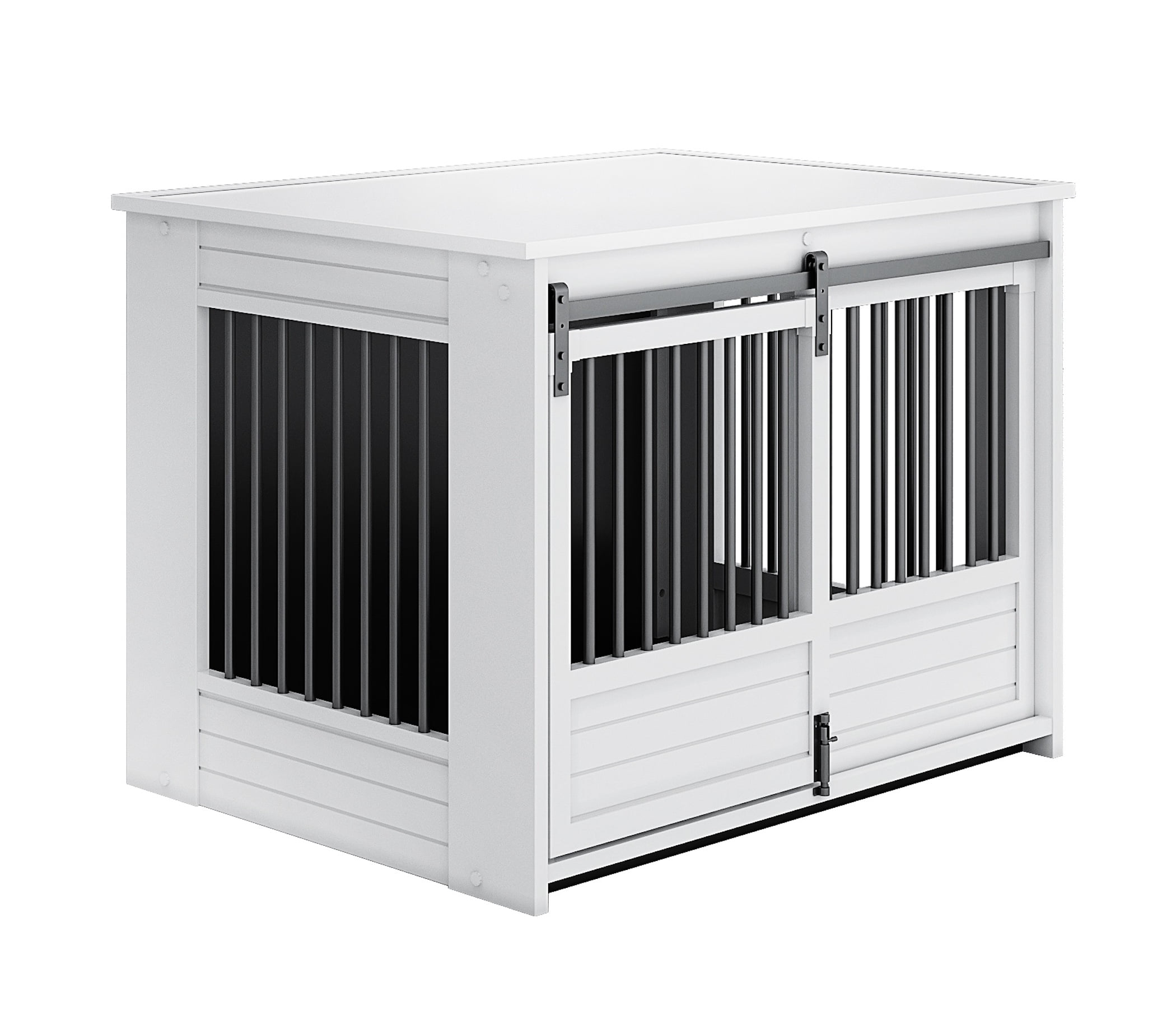 New Age Pet ECOFLEX® Barn Door Dog Crate & End Table, Indoor Furniture Style Kennel