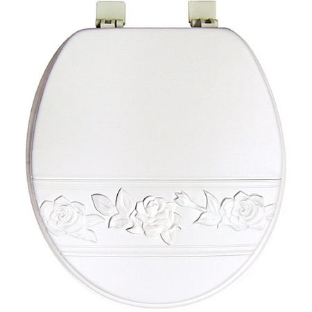 Rose Border White Embossed Soft Seat