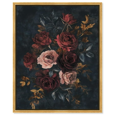 Gothic Blossom Glow I Canvas Gothic Botanicals by Art Remedy Gold Frame 30 x 36