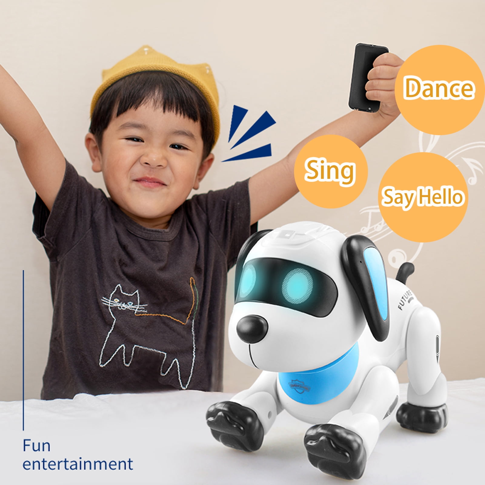Realistic Remote Control Dog Toy Singing and Dancing Functions Easy