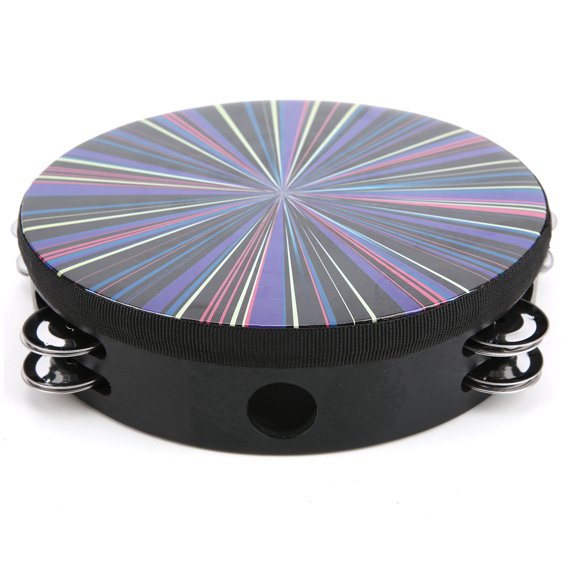 Hand Tambourine Prototype Hand Tambourine 8 Inch Hand Tambourine Design Double Jingles Tambourines Wood Handheld Percussion Musical Educational Instrument